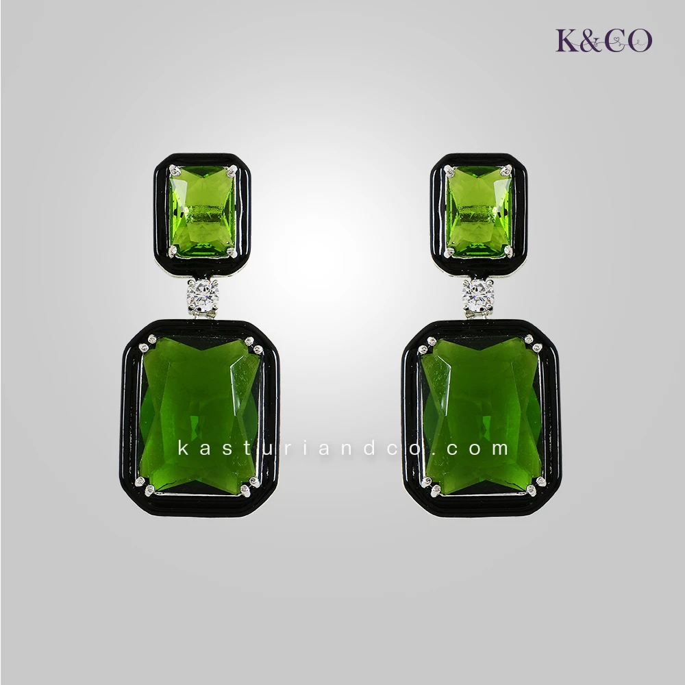 Julie Crystal Stone Statement Earrings, Red