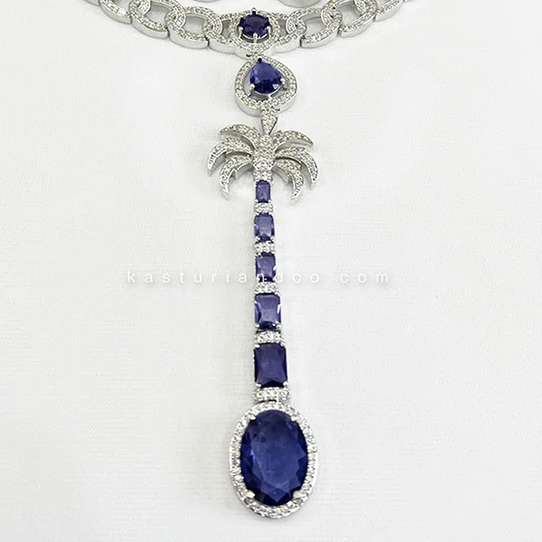 Karine Celebrity Inspired Necklace, CZ & Stones - Image 3