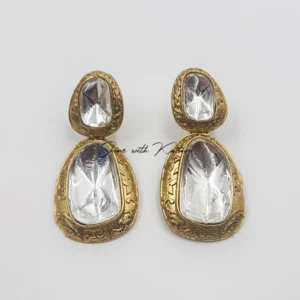 Large Polki Kundan Earrings Online