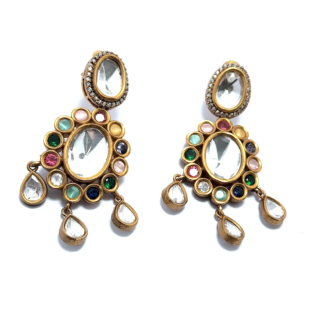 Ria Polki Necklace with Moissanites Multicolour - Image 5