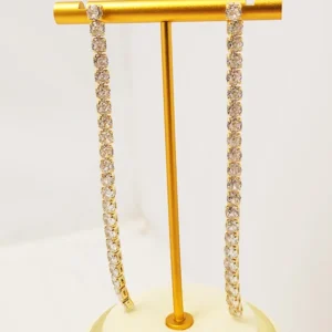 Alternative view of Long Tennis Earrings, Dual Tone