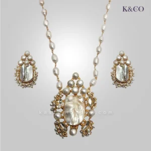 Mother of Pearl, Natural Stones Pendant Set