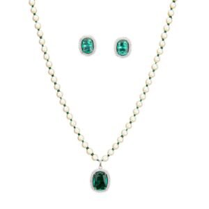 Alternative view of Ria CZ Necklace with stone