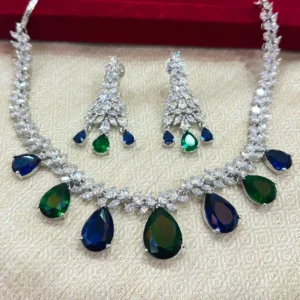 Alternative view of Perfect Evening Dress Necklace with CZ Stones