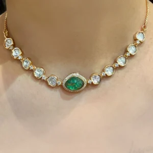 Polki Choker Necklace Marble Stone