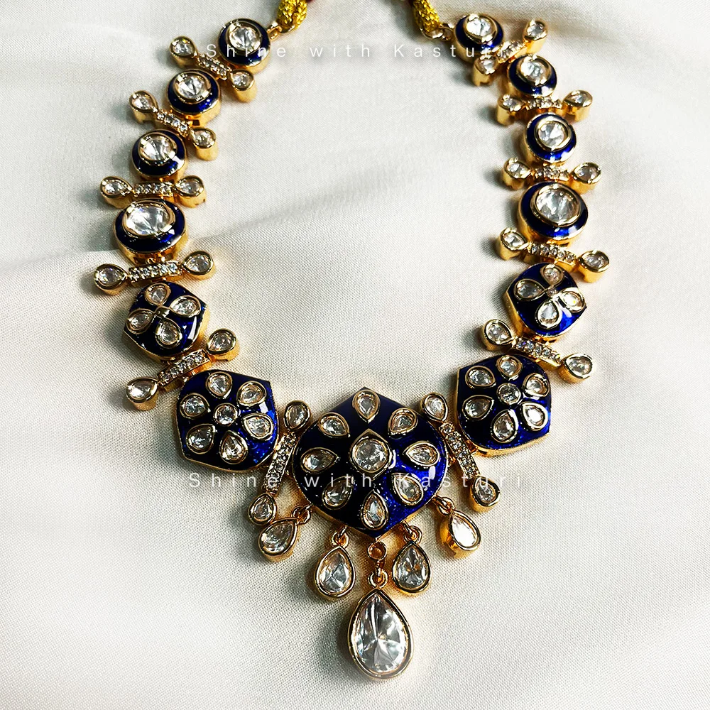 Riva Polki Necklace with Meenakari