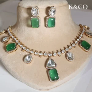 Premium Moissanite & Stone Necklace D1