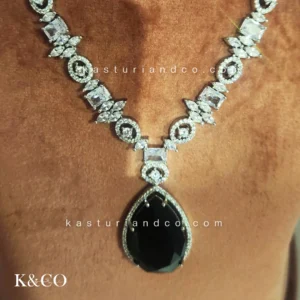 Alternative view of Sargun AD Necklace Doublet Stone Set, Green