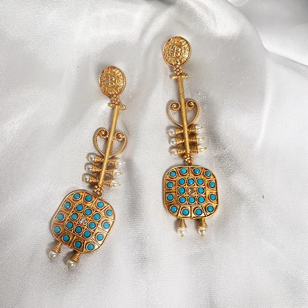 Antique Gold Ethnic Earrings - Image 3