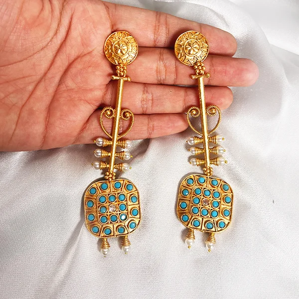 Antique Gold Ethnic Earrings - Image 2