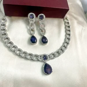 Jia Cubic Zirconia Choker Necklace, Purple