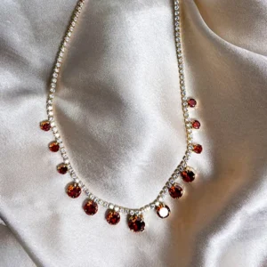 Citrine Stones in Tennis Necklace