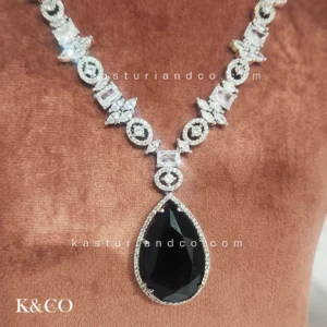 Sargun AD Necklace Doublet Stone Set, Green