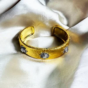 Embellished Dual Tone Bangle, Gold