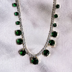 Emerald Stones in Tennis Necklace