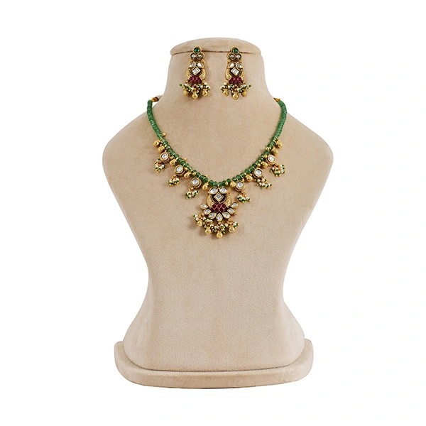 Ethnic Choker Necklace Polki & Stone - Image 2