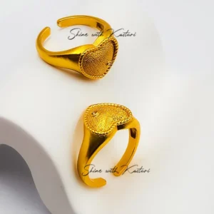 Alternative view of Gold Adjustable Heart Shape Ring