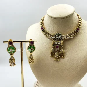Heritage Gold Kundan Necklace with drops