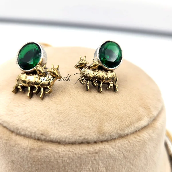 Hasli Choker with stones and artwork, Green - Image 3