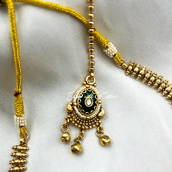 Gold plated Choker Set with inlay on Stones - Image 5