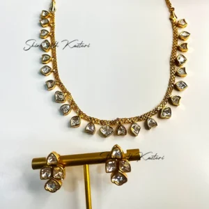 Alternative view of Kundan Classic Necklace with Gold Plating