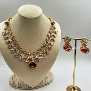 Alternative view of Kundan & Stone Layered Necklace Set