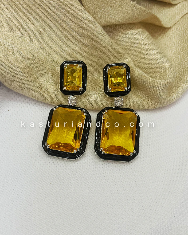 Julie Crystal Stone Statement Earrings, Red - Image 10