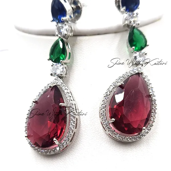 Jenny Multicolour Stone Necklace, Silver Plated - Image 3