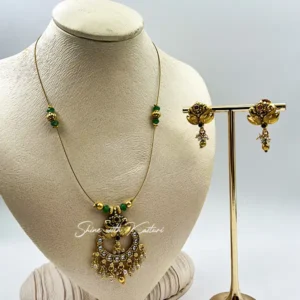 Golden Peacock Jadau Kundan Necklace Set