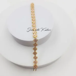 Green Sapphire Floral Bracelet, Gold-Plated