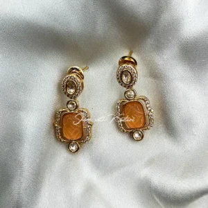 Alternative view of Regal Carved Amber Crystal Statement Necklace