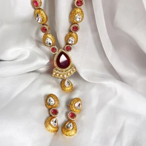 Alternative view of Mira Royal Long Necklace Set, Ruby