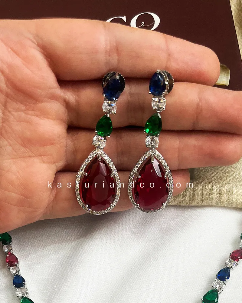 Jenny Multicolour Stone Necklace, Silver Plated - Image 8