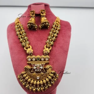 Shilpi Antique Peacock Necklace with Jhumka Earrings