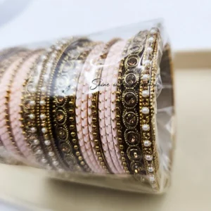 Alternative view of Gold Traditional Indian Bangles Set