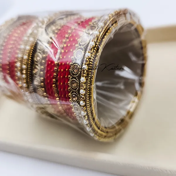Gold Traditional Indian Bangles Set - Image 2