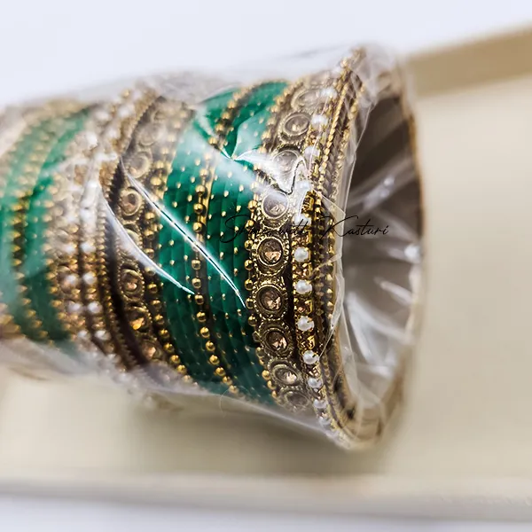 Gold Traditional Indian Bangles Set - Image 2