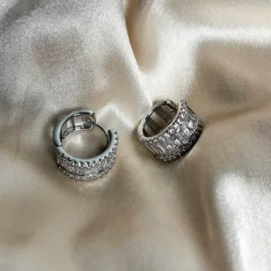 Silver Classic Baguette Earrings