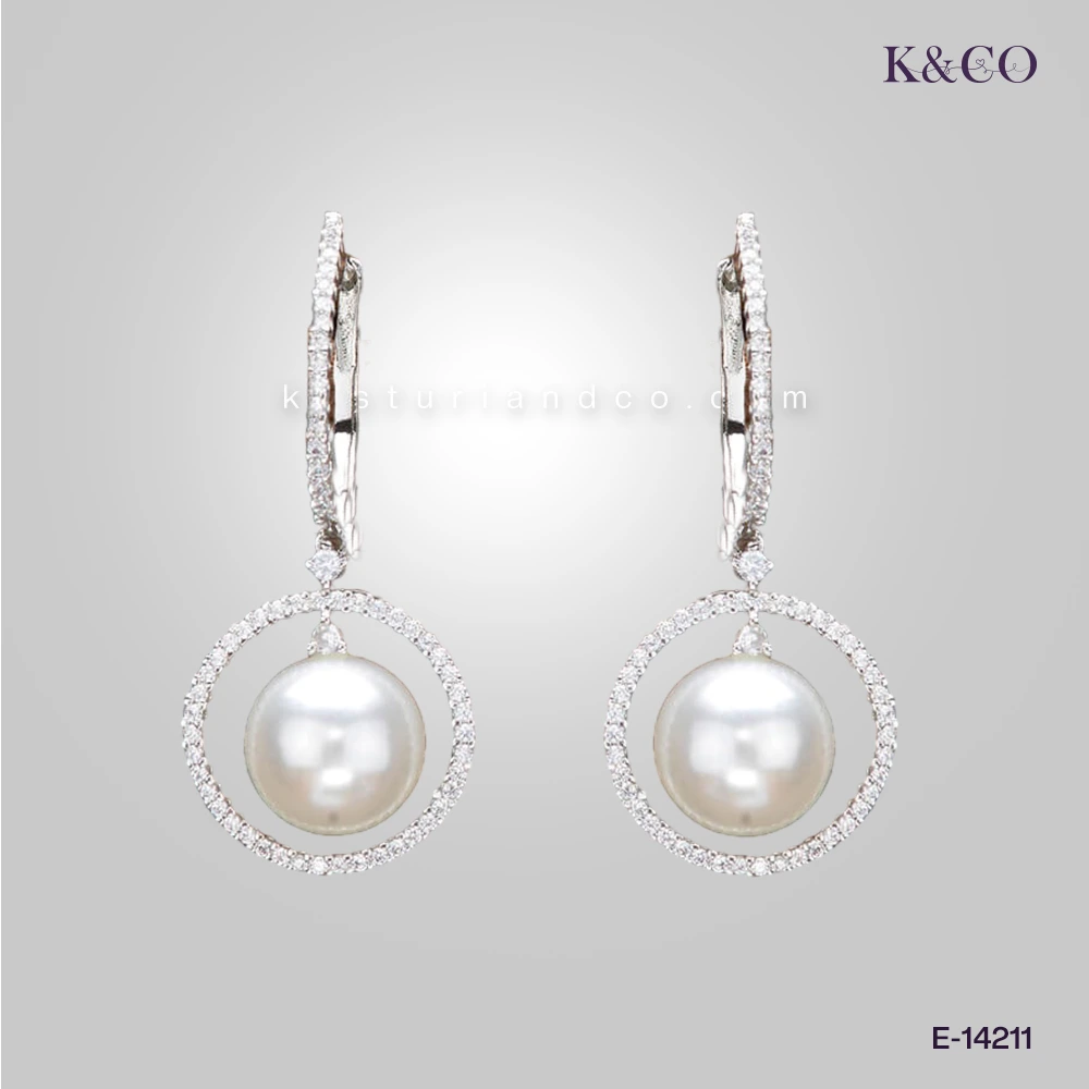Silver Earrings with Pearls