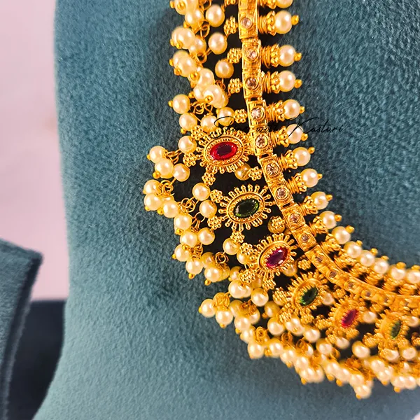 Meera Antique finish Ethnic Necklace Set, gold plated - Image 2