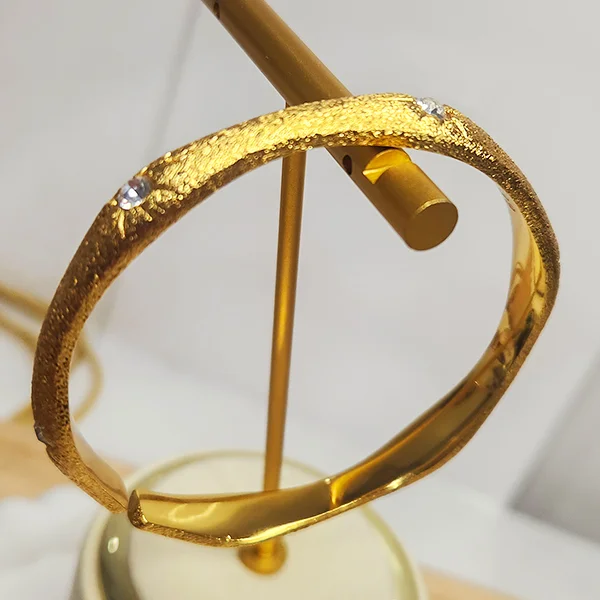 Satin Gold Swirly Bracelet, embellished - Image 3