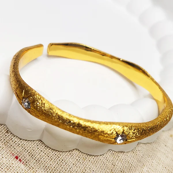 Satin Gold Swirly Bracelet, embellished