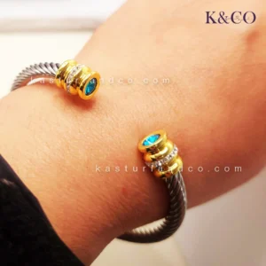Trendy Twisted Bracelet With Stone