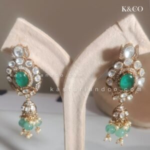 Alternative view of Mossainite Natural Stone Necklace Green