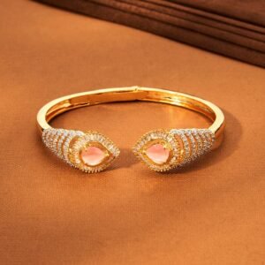 Alternative view of CZ Adjustable Kada, Dual Tone Pink