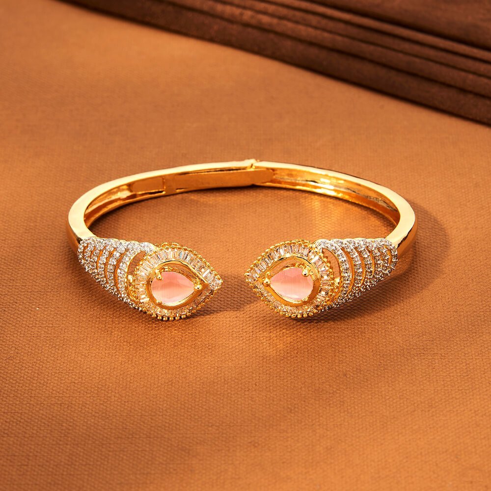 CZ Adjustable Kada, Dual Tone Pink - Image 2