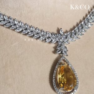 Alternative view of Yellow Quartz Stone Necklace