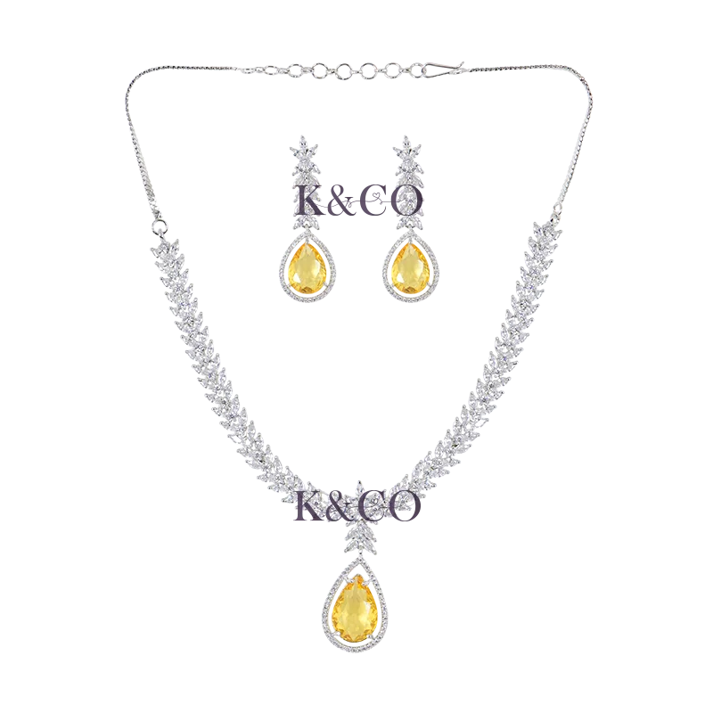Yellow Quartz Stone Necklace - Image 3