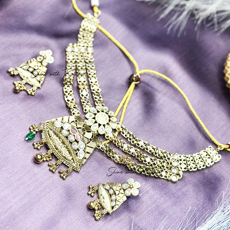 Amrapali Inspired Multi-Layered Kundan Choker Set - Image 3