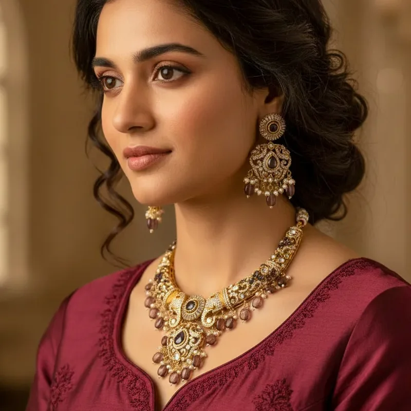 Antique Hasli Choker Multi Color Stone